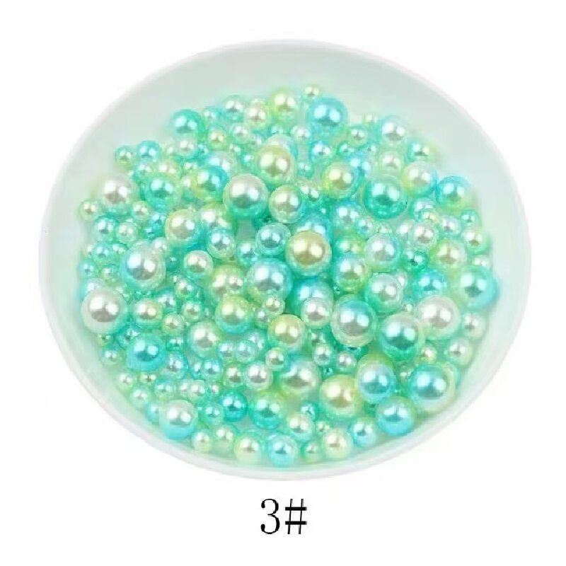 Perforated mermaid iridescent gradient color imitation pearl diy handcrafted jewelry with resin filling accessories Application Scenario