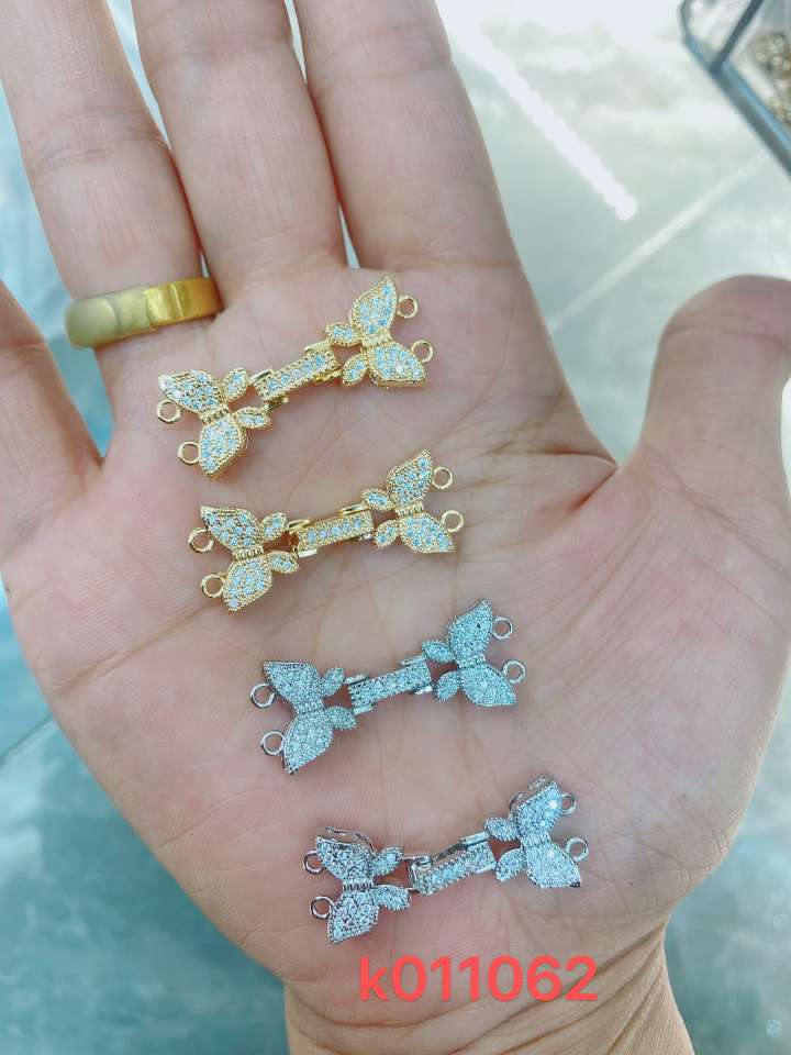 众兴饰品配件蝴蝶双排扣头手链项链饰品diy配件01