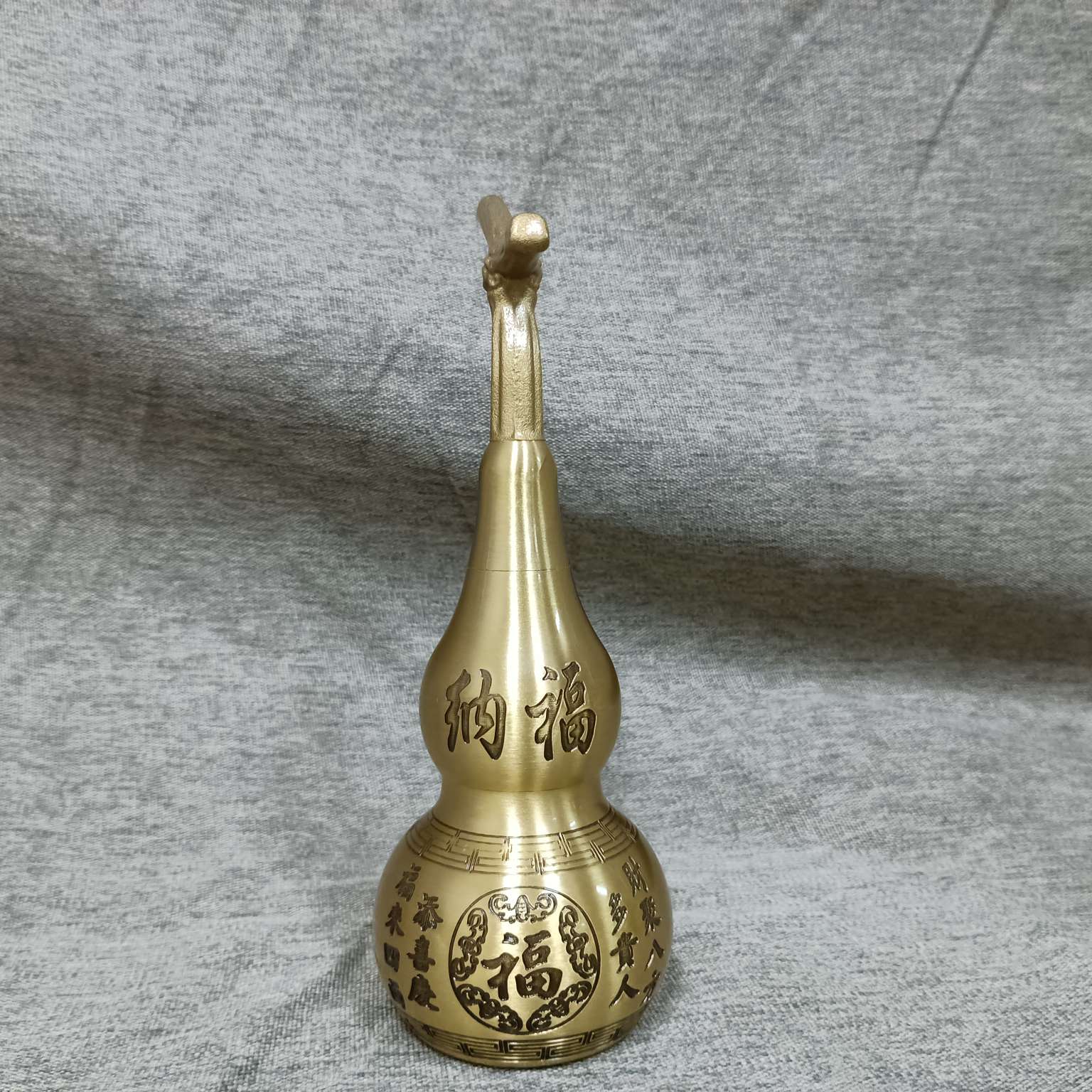铜葫芦摆件龙头葫芦招财纳福八宝对联葫芦19公分家居铜艺详情图2
