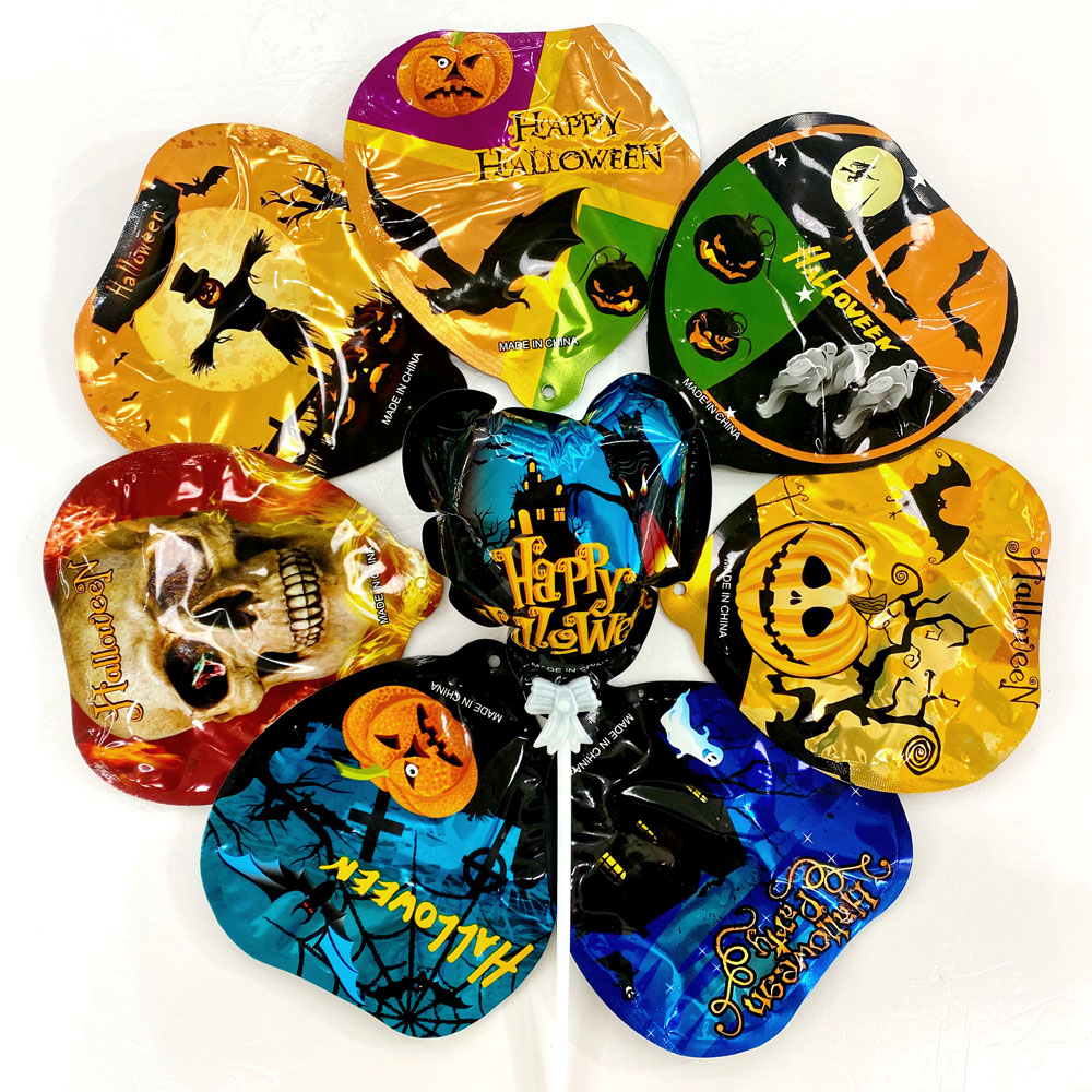 创意玩具自动充气球15cm光板万圣节气球带杆