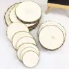 Natural pine wood L DIY Christmas handcrafted round wood chip solid wood coasters details Picture