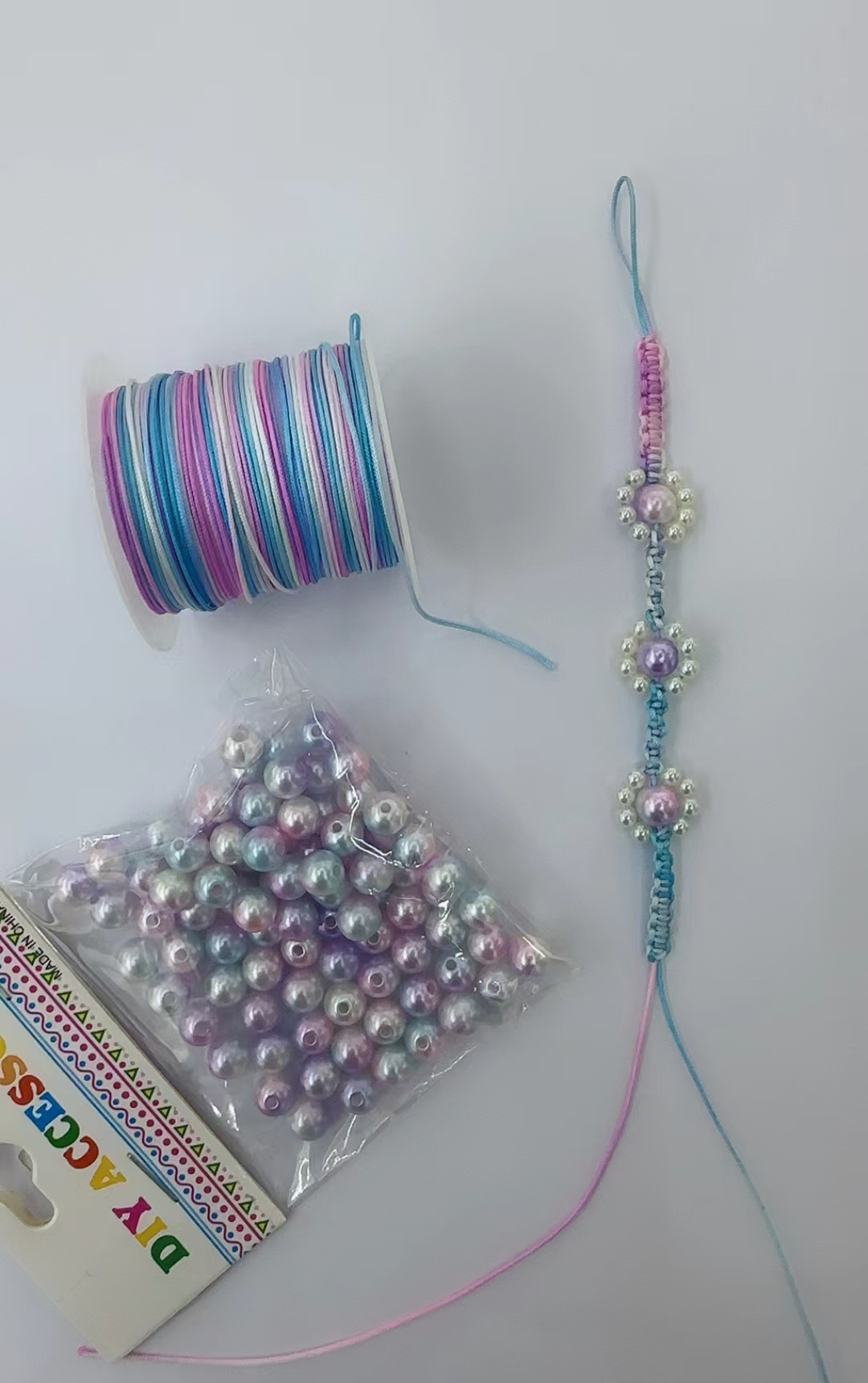 Perforated mermaid iridescent gradient color imitation pearl diy handcrafted jewelry with resin filling accessories