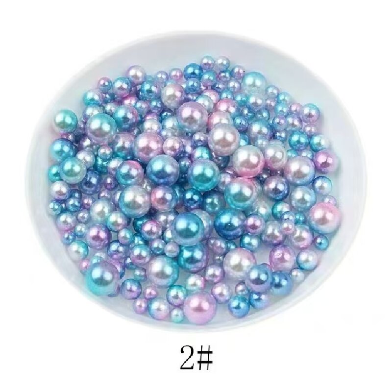 Perforated mermaid iridescent gradient color imitation pearl diy handcrafted jewelry with resin filling accessories Specification image