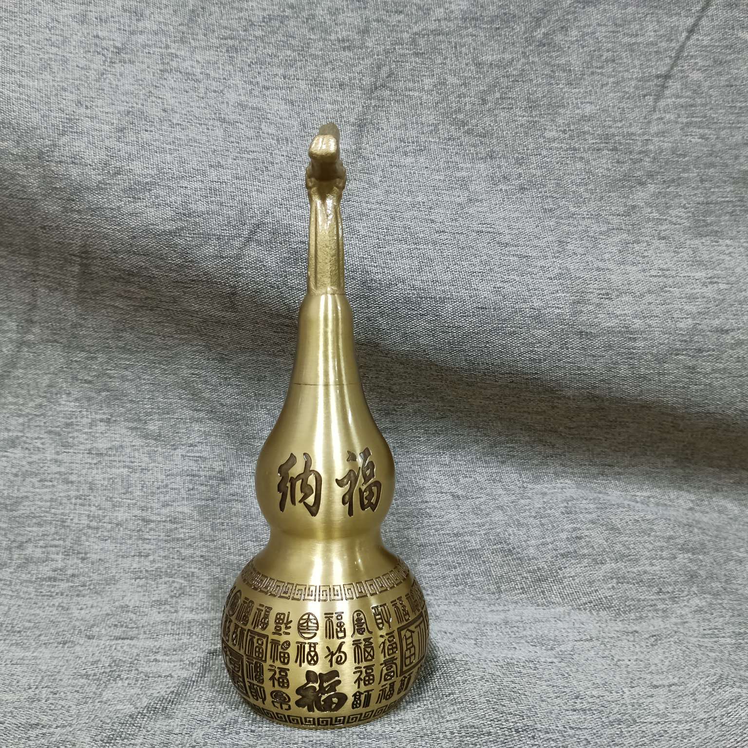 铜葫芦摆件龙头葫芦招财纳福八宝对联葫芦19公分家居铜艺详情图5