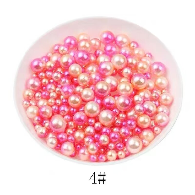Perforated mermaid iridescent gradient color imitation pearl diy handcrafted jewelry with resin filling accessories Item Picture