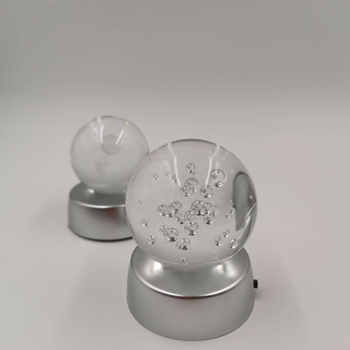 LED night light, 3D crystal glass with 5.5cm engraved seven-color base, 50 or 60 crystal ball lamp holder, 5/6 cm with electronic seven-color light mini home Item Picture