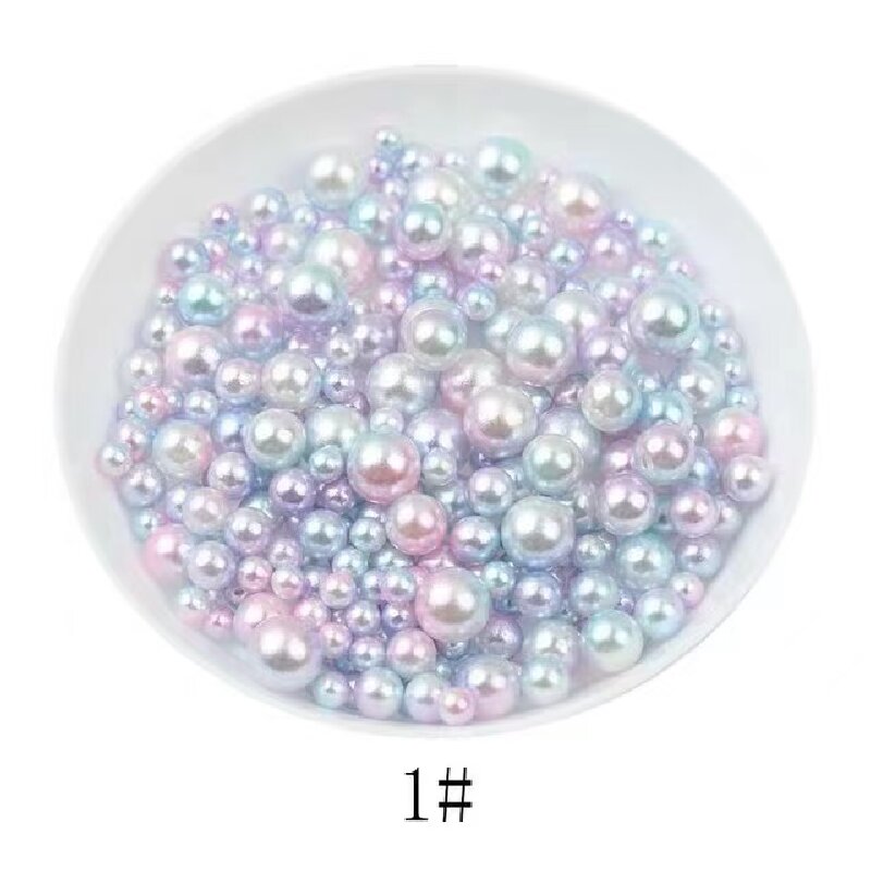 Perforated mermaid iridescent gradient color imitation pearl diy handcrafted jewelry with resin filling accessories details Picture