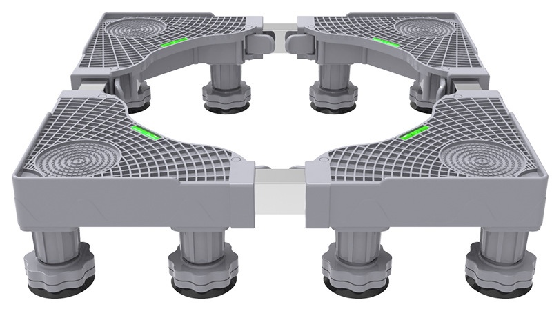 外贸批发厂家直销滚筒洗衣机底座架可移动万向轮置物架通用冰箱支架子托架防震脚垫白底实物图