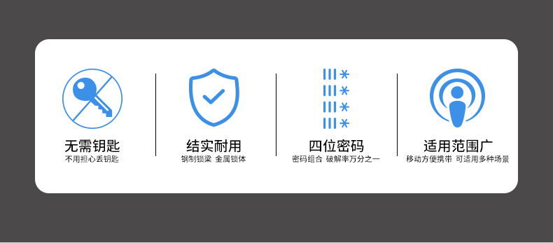 亚马逊跨境货源 4位密码锁健身房机械锁密码挂锁604详情2