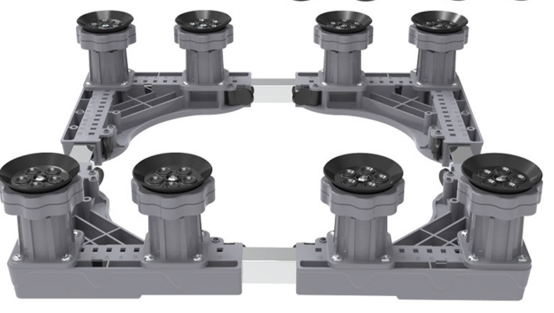 Drum washing machine base rack, movable universal wheel storage rack, universal refrigerator support rack, bracket, shockproof foot pad, refrigerator base Application Scenario