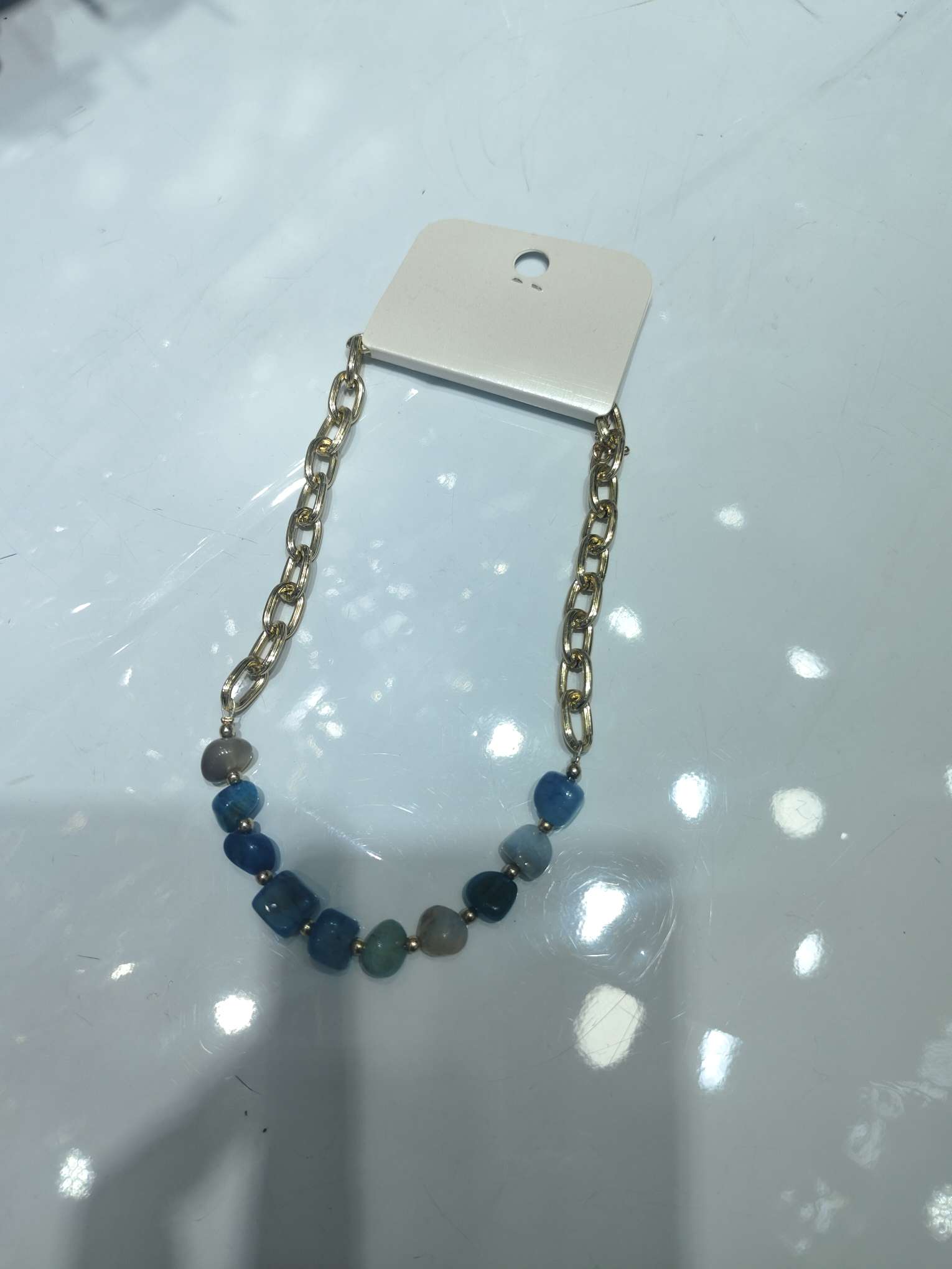 Stone necklace, short chain, high-end accessory, natural stone necklace, exquisite ladies' jewelry, elegant temperament, collarbone chain necklace Item Picture