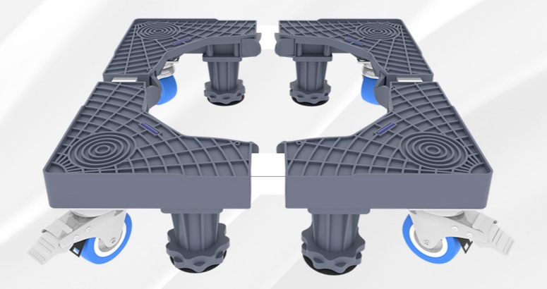 Drum washing machine base rack, movable universal wheel storage rack, universal refrigerator support rack, bracket, shockproof foot pad, washing machine rack Specification image