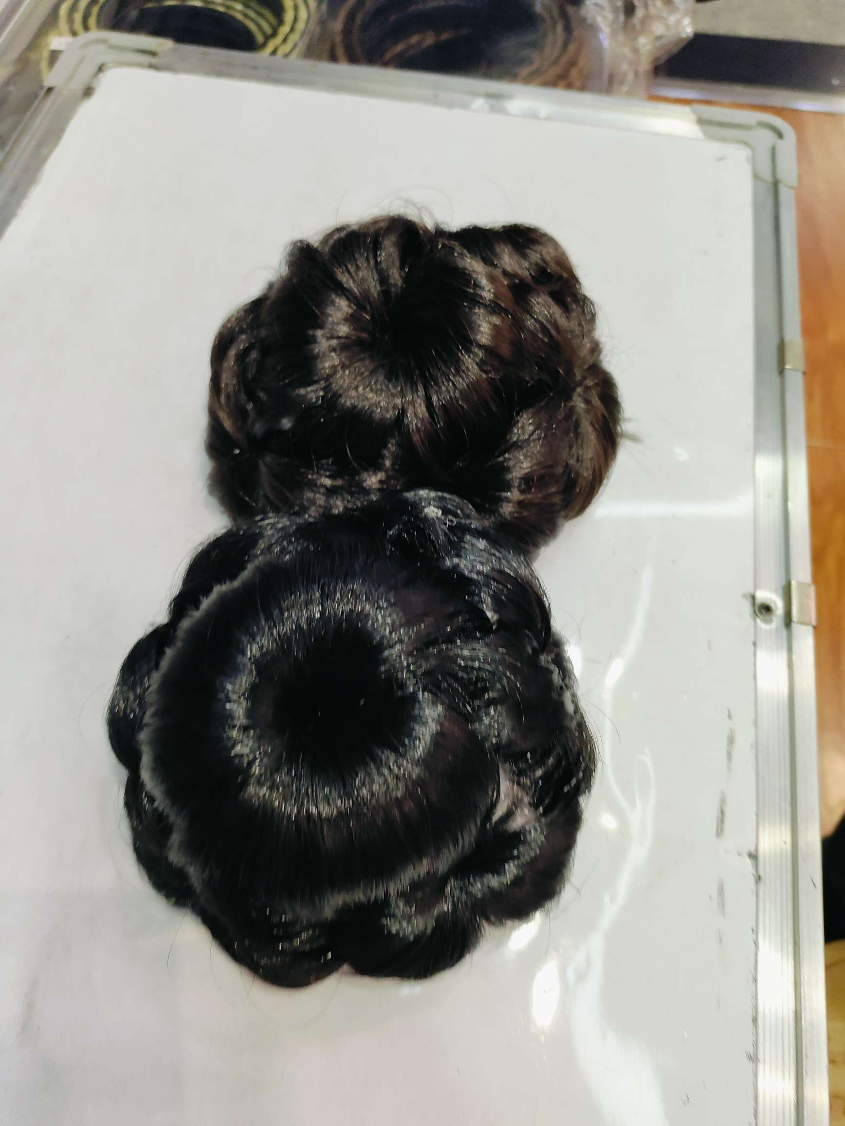 Grab clip flower bud wig style hair bag, 6 flower claw clip wig circle, girls' updo, brides' bun hair bag