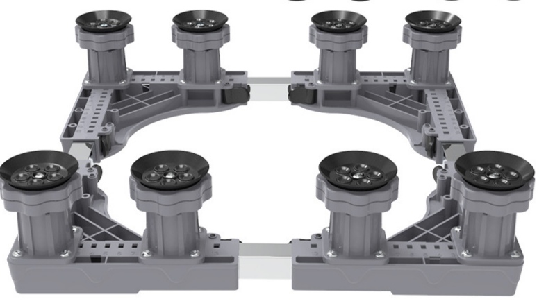 滚筒洗衣机底座架可移动万向轮置物架通用冰箱支架子托架防震脚垫，白底实物图