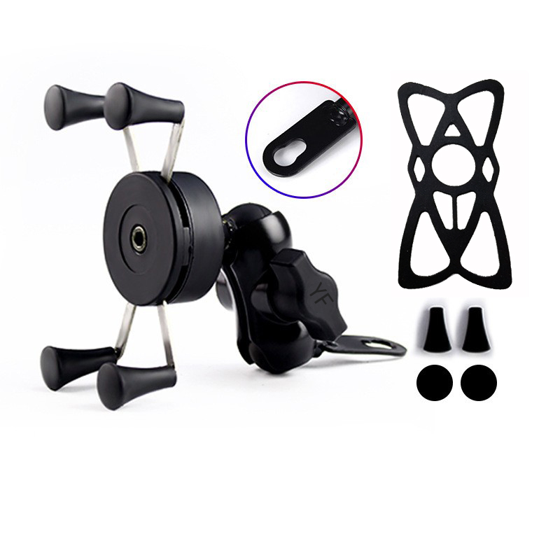 231102 Round-bottom mobile phone stand (X type) four-claw motorcycle mobile phone stand X type battery electric car mobile phone stand Metal UPS navigation seat bicycle mobile phone stand