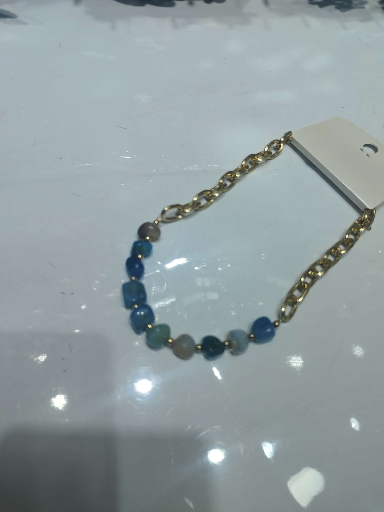 Stone necklace, short chain, high-end accessory, natural stone necklace, exquisite ladies' jewelry, elegant temperament, collarbone chain necklace Specification image