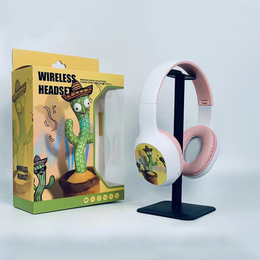 Kt-48 Cactus Headset Bluetooth Mobile Phone Wireless Card Heavy Bass Light Sports Headphones Specification drawing