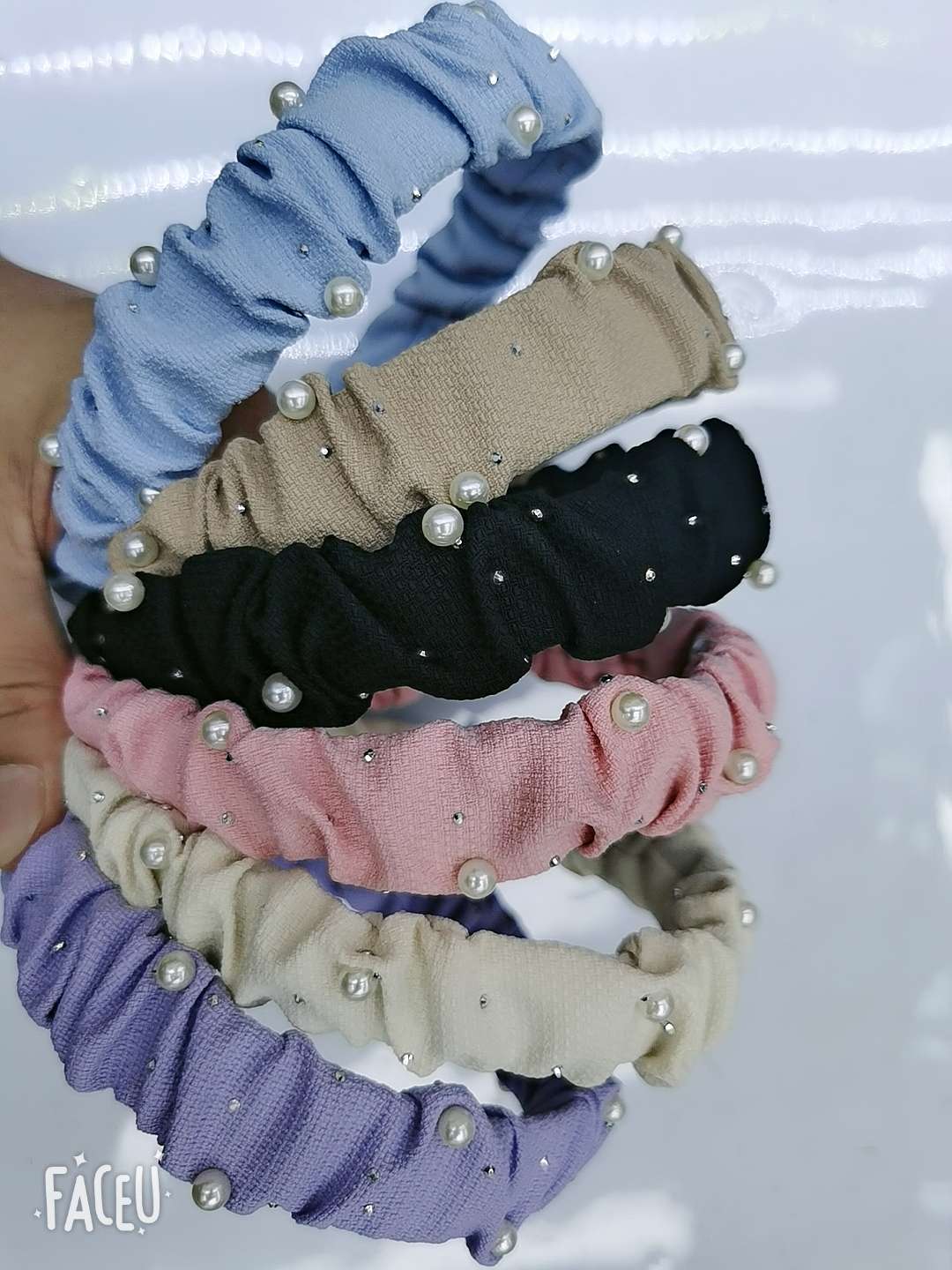 水晶波浪PU发箍 女士夏季百搭头饰 发饰饰品 美发装饰品 简约时尚发箍发箍