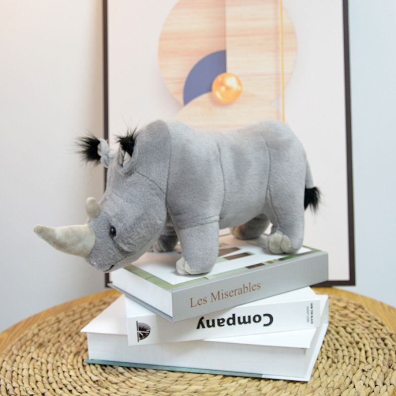 犀牛仿真毛绒玩具犀牛公仔娃娃生日礼物野生动物跨境直供工厂批发详情7