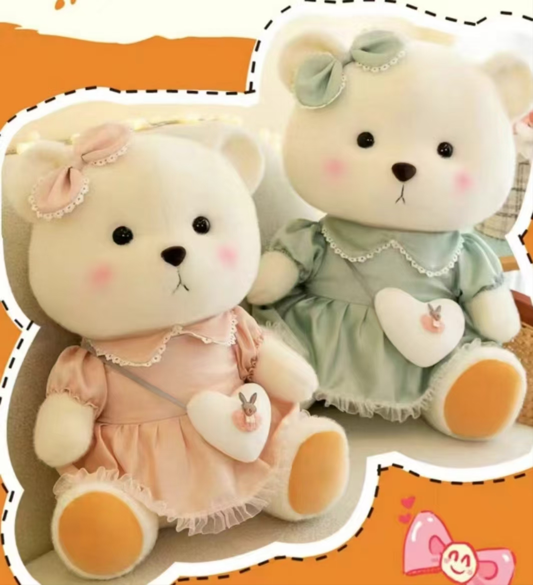 新款可爱网红小熊玩偶裙子小熊陪睡公仔棉花娃娃毛绒玩具送女生日详情1
