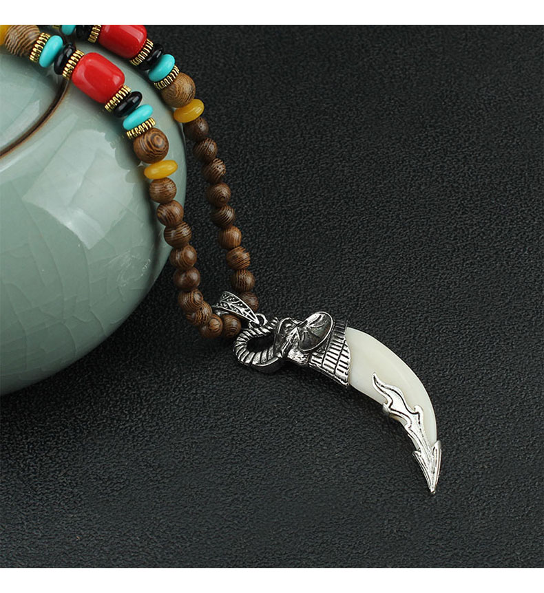 复古民族风仿狼牙吊坠项链木质木珠长款毛衣链男女百搭情侣配饰品复古民族风仿狼牙吊坠项链木质木珠长款毛衣链男女百搭情侣配饰品详情8