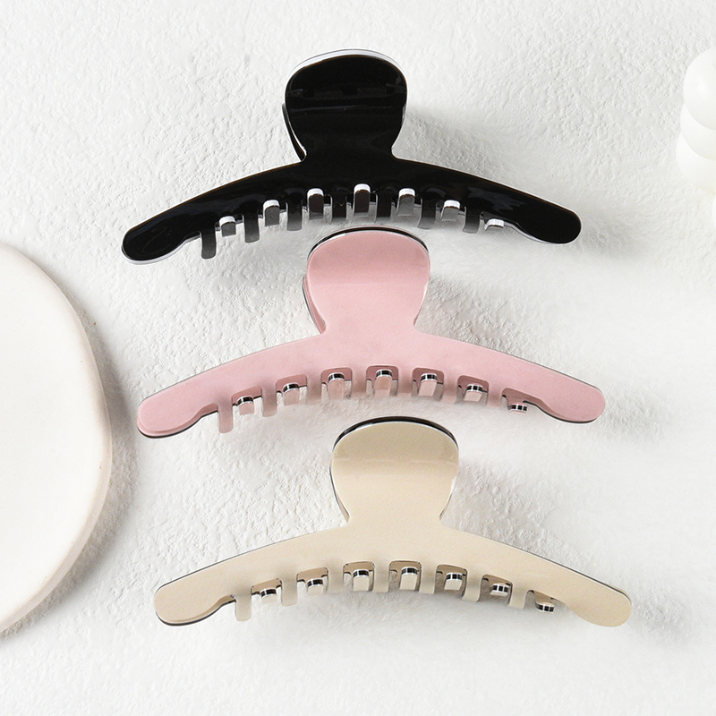 Miniso French Series Grab Clip A Zigzag Hairpin Hair Accessories Fashion Everything Solid Color Hairpin Hair Accessories Shark Clip details Picture