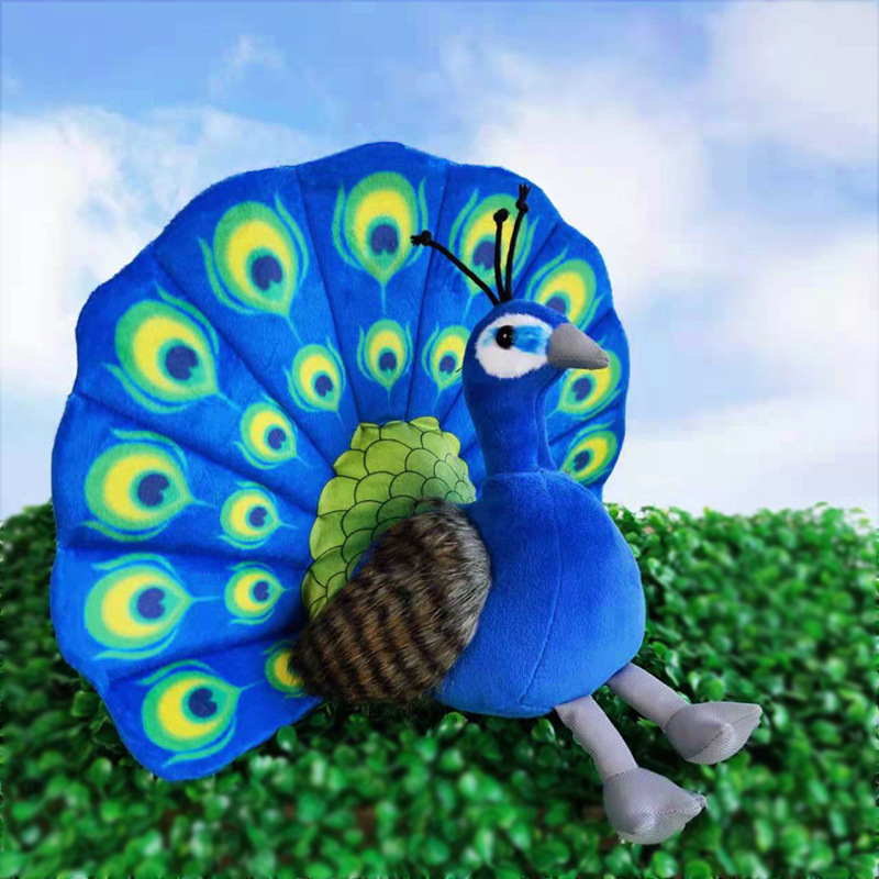 孔雀仿真毛绒玩具孔雀公仔可爱玩偶生日礼物居家车载摆件批发儿童毛绒玩具秀绒玩具