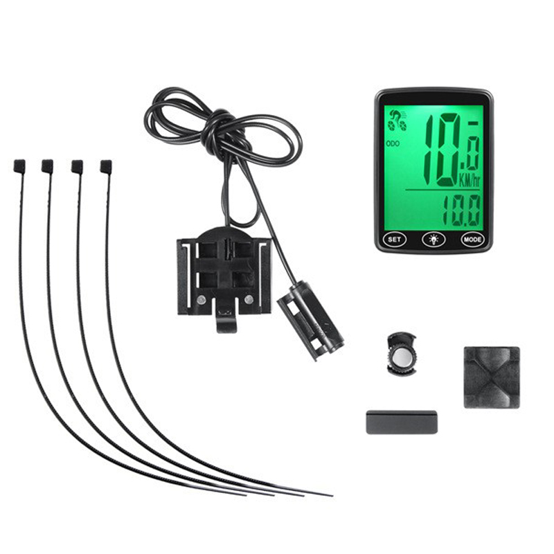 YE100-B bicycle wired speedometer with large screen in both Chinese and English, wired touch backlight, waterproof, mountain bike speedometer, odometer, and speedometer Item Picture