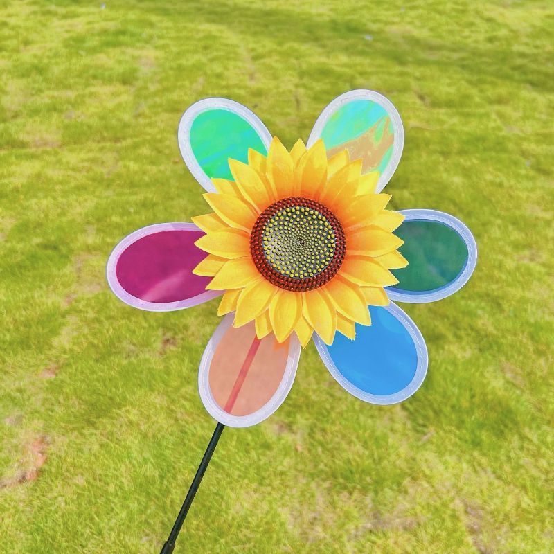 新款单层炫彩太阳花小风车六彩彩膜变色儿童玩具地摊神器热卖详情9