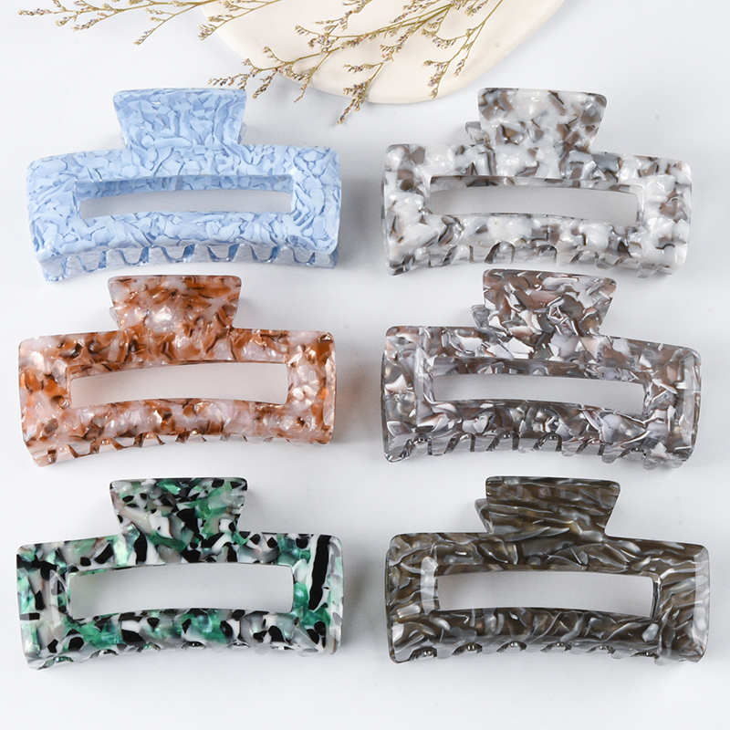 Of Merit Goods Miniso Acetate Series Of Small Square Jaw Clip Rectangle Temperament Stereoscopic Clip Hair Clip Hairpin Shark Shark Clip details Picture