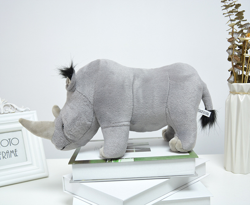犀牛仿真毛绒玩具犀牛公仔娃娃生日礼物野生动物跨境直供工厂批发详情3