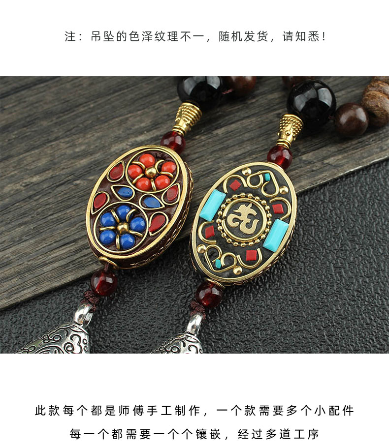 民族风水滴毛衣链异域风情木质木珠长款项链跨境饰品挂件衣服配饰详情6