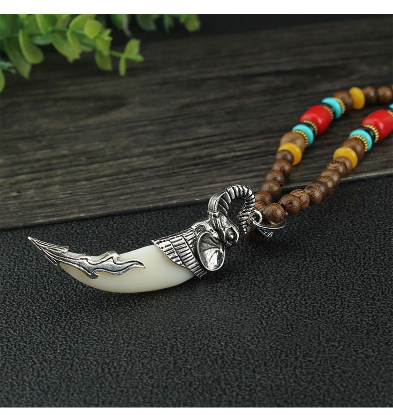复古民族风仿狼牙吊坠项链木质木珠长款毛衣链男女百搭情侣配饰品复古民族风仿狼牙吊坠项链木质木珠长款毛衣链男女百搭情侣配饰品详情9
