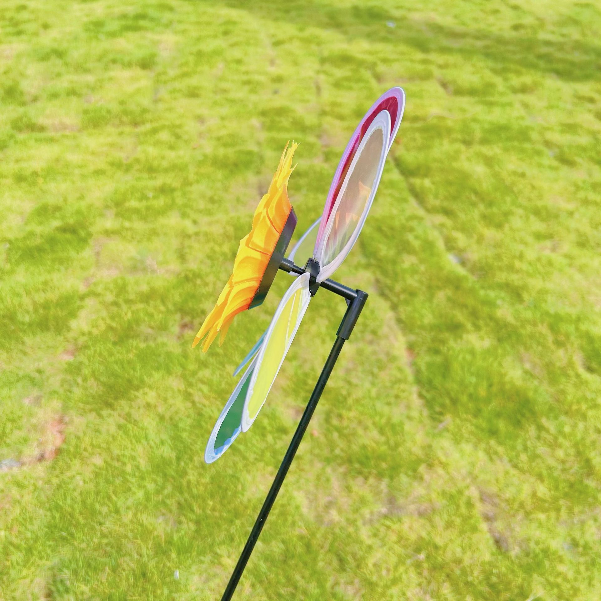 新款单层炫彩太阳花小风车六彩彩膜变色儿童玩具地摊神器热卖详情2