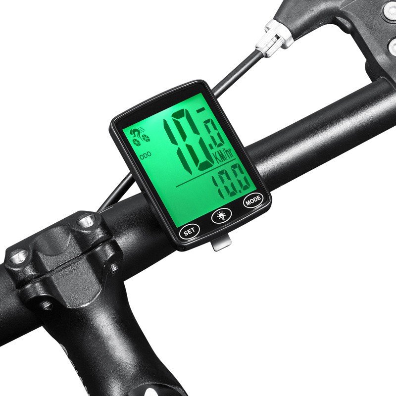 YE100-B自行车有线码表中英文大屏有线触摸背光防水山地单车码表里程计测速度迈表