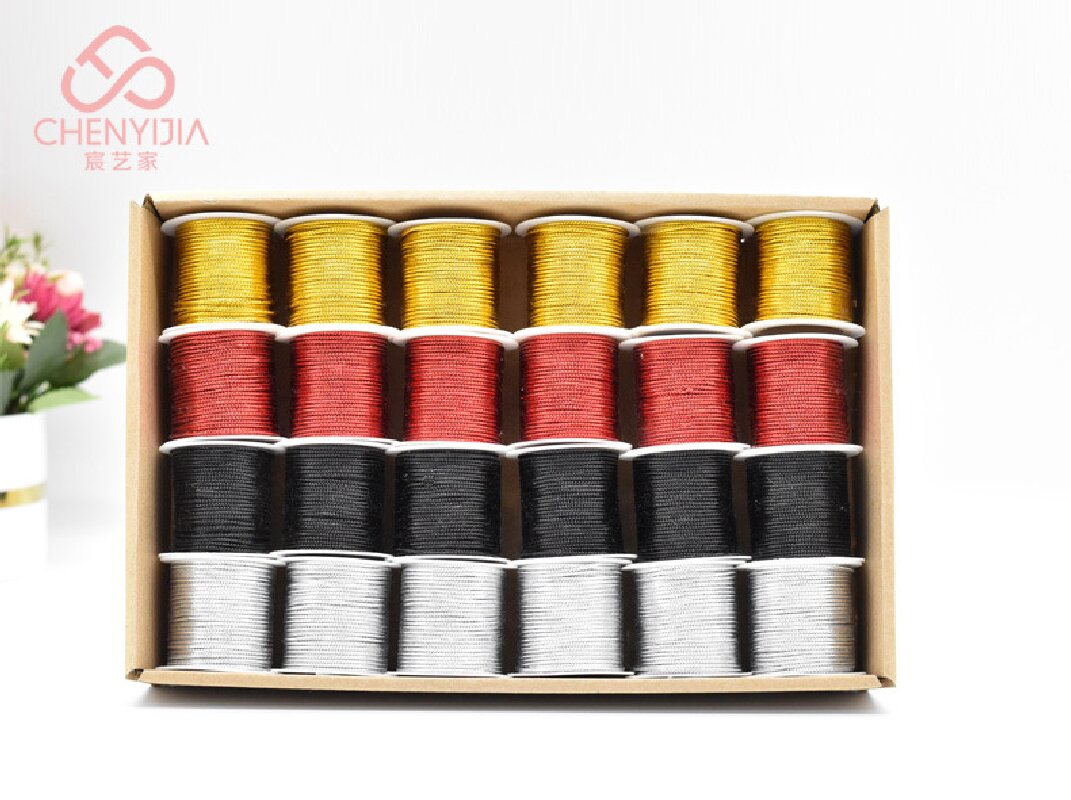 Venta caliente navidad oro y plata línea de cebolla de oro hecho a mano material de bricolaje decorativo cuerda de color brillante fuerte durable multiuso Specification image