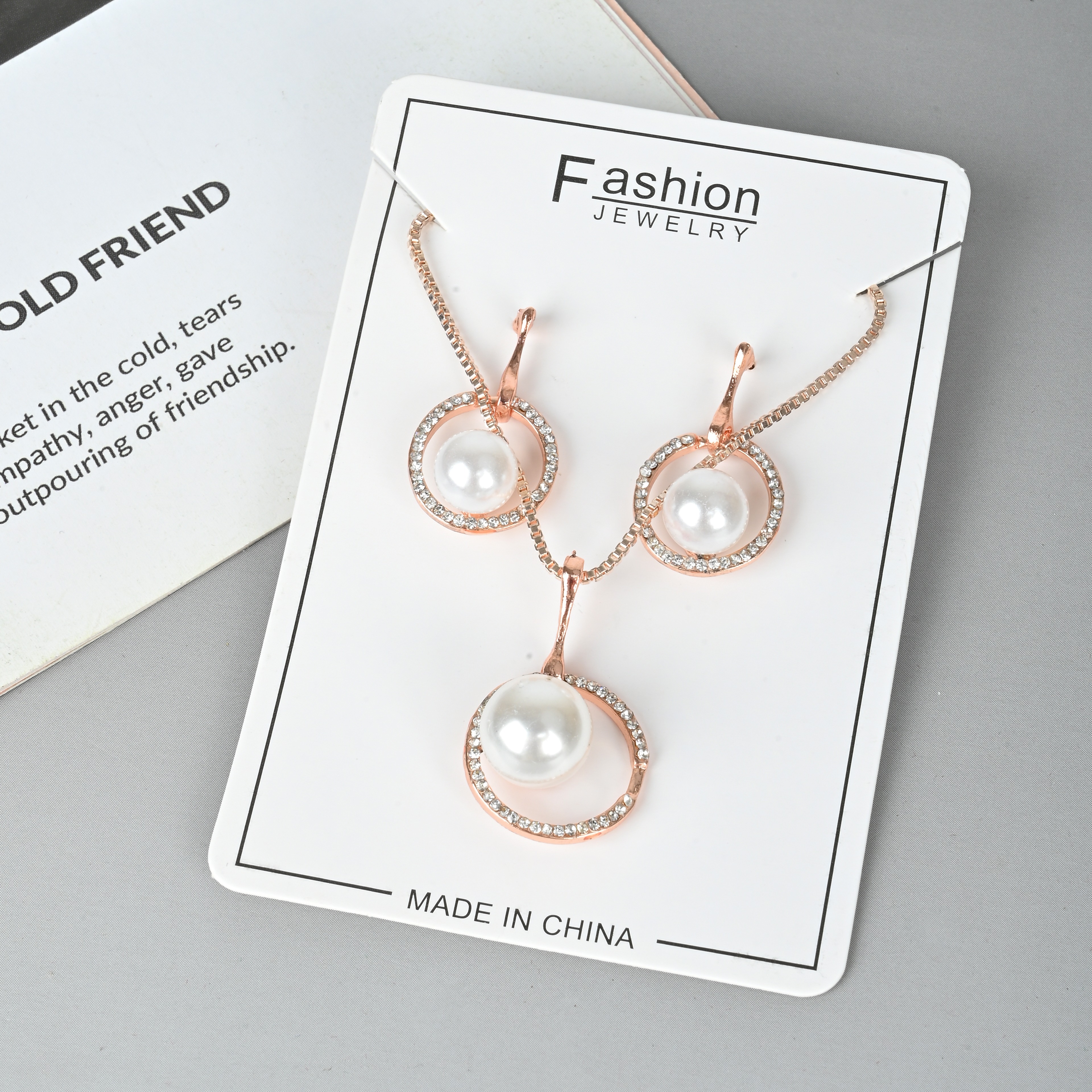 The United States Cross-Border Set Of Precious Earrings Beaded Necklace Set European And American Set Of Jewelry Bride Jewelry Two Sets details Picture