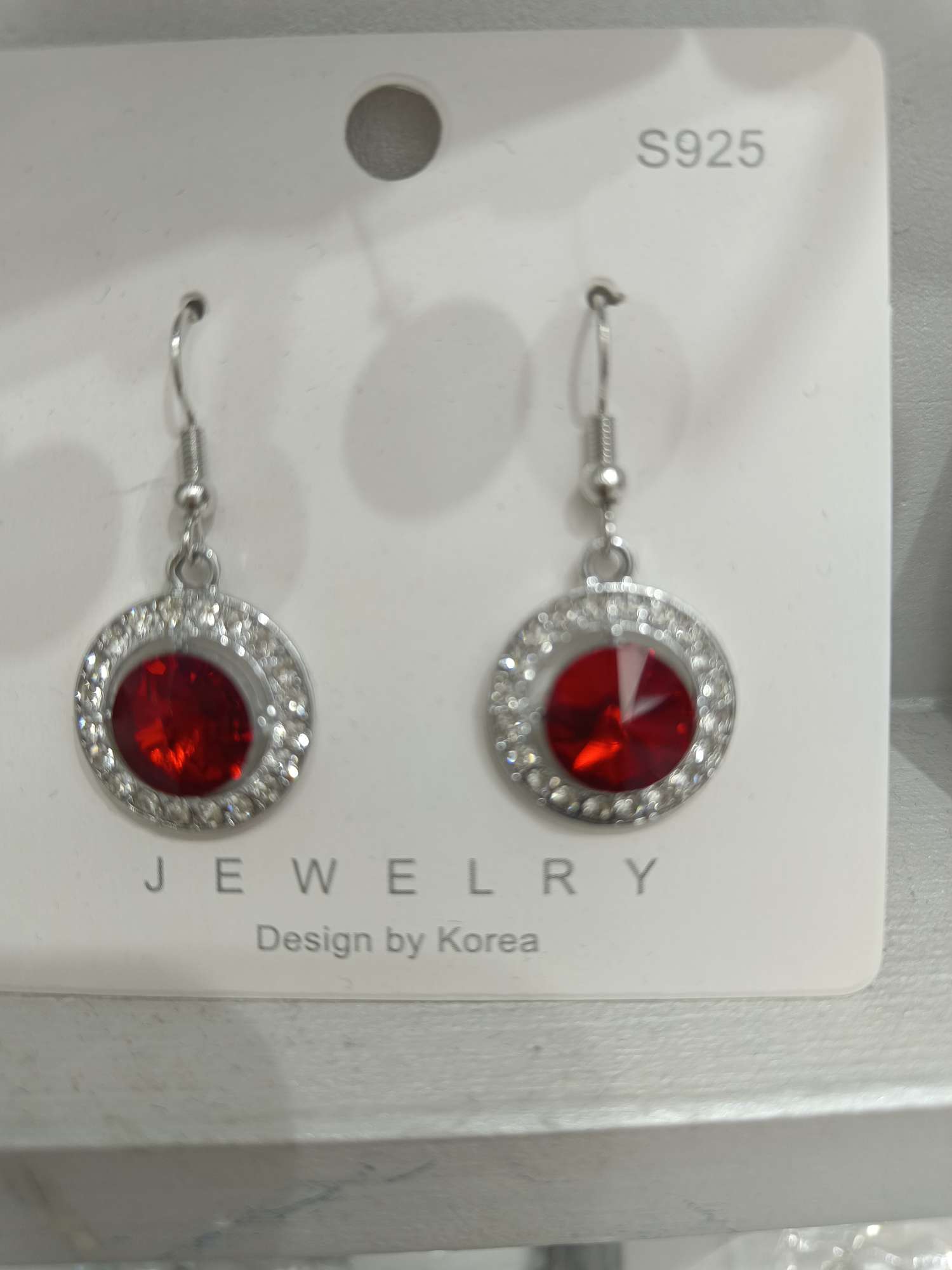 合金玻璃砖爱心耳环韩货白色耳钩流行饰品批发详情图2