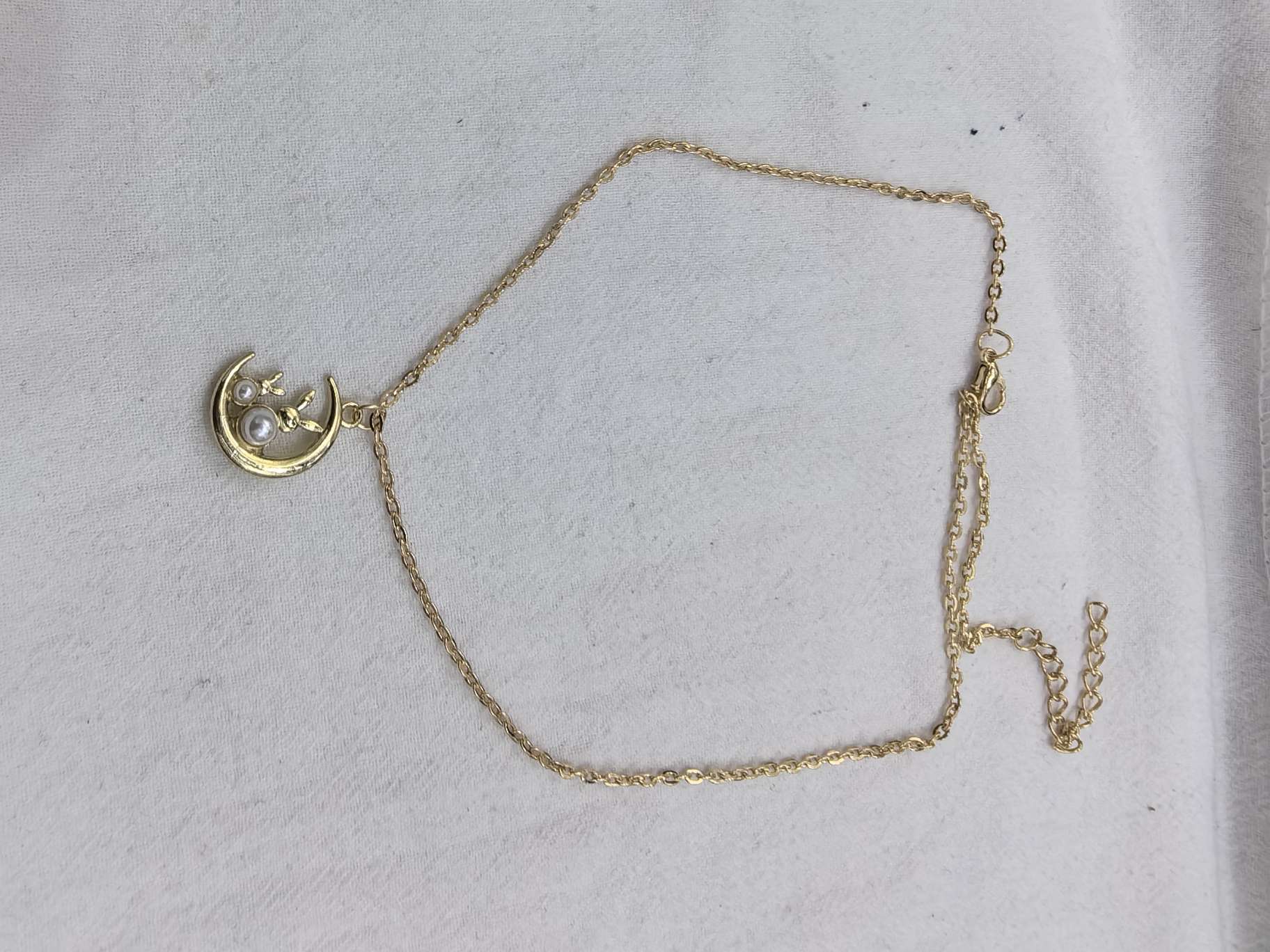 个性项链个性小白兔珍珠项链可爱甜美项链首饰手链