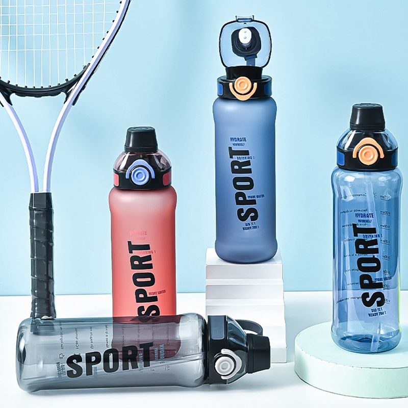 EYUN yeyun taza de fitness jarra de agua al aire libre de plástico taza de agua deportiva acompañante pareja portátil acompañante taza de plástico jarra de agua de fitness portátil pajita doble taza de bebida de doble uso 32OZ tapa de rebote copa espacial details Picture