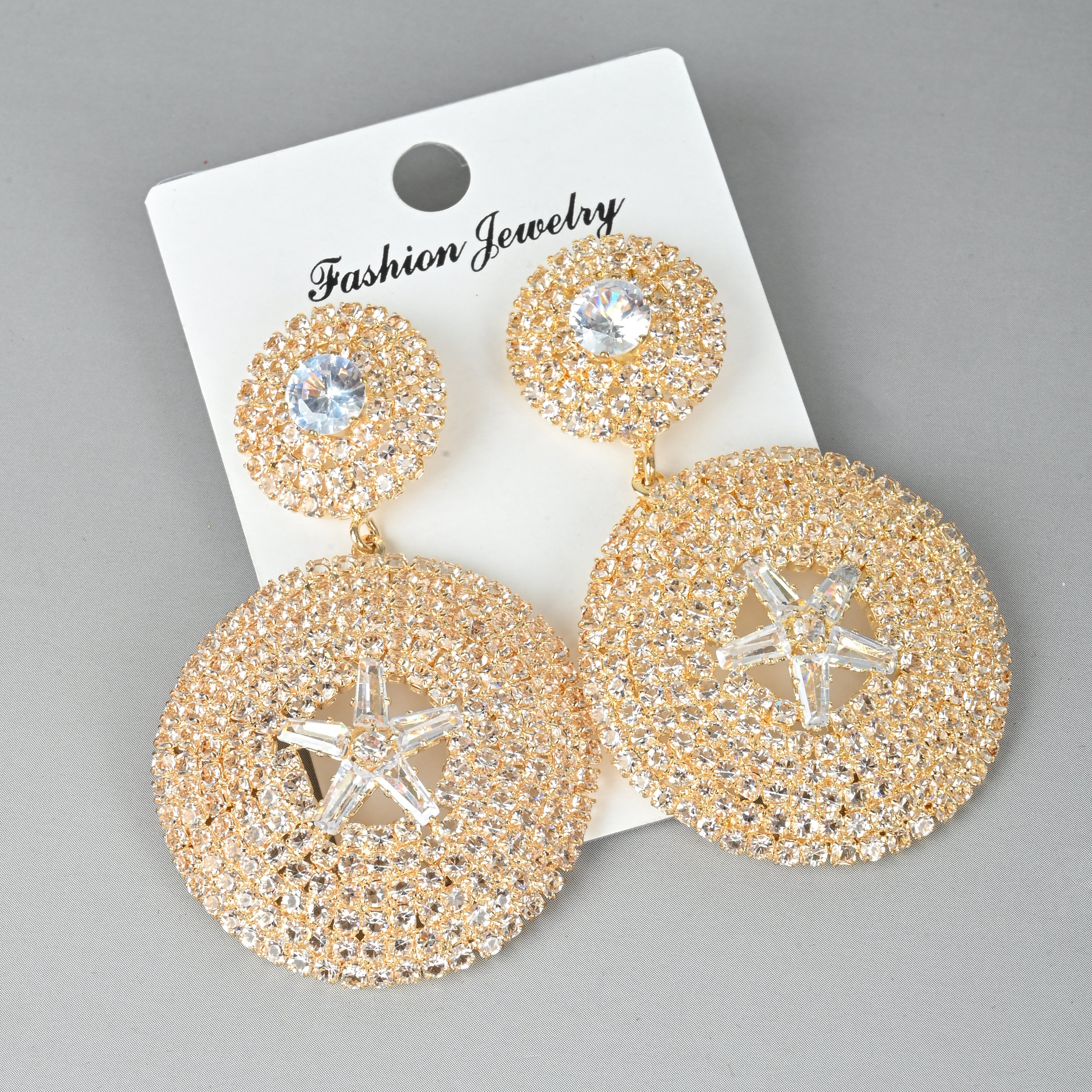 Stylish Shiny Long Diamond-Filled Earrings