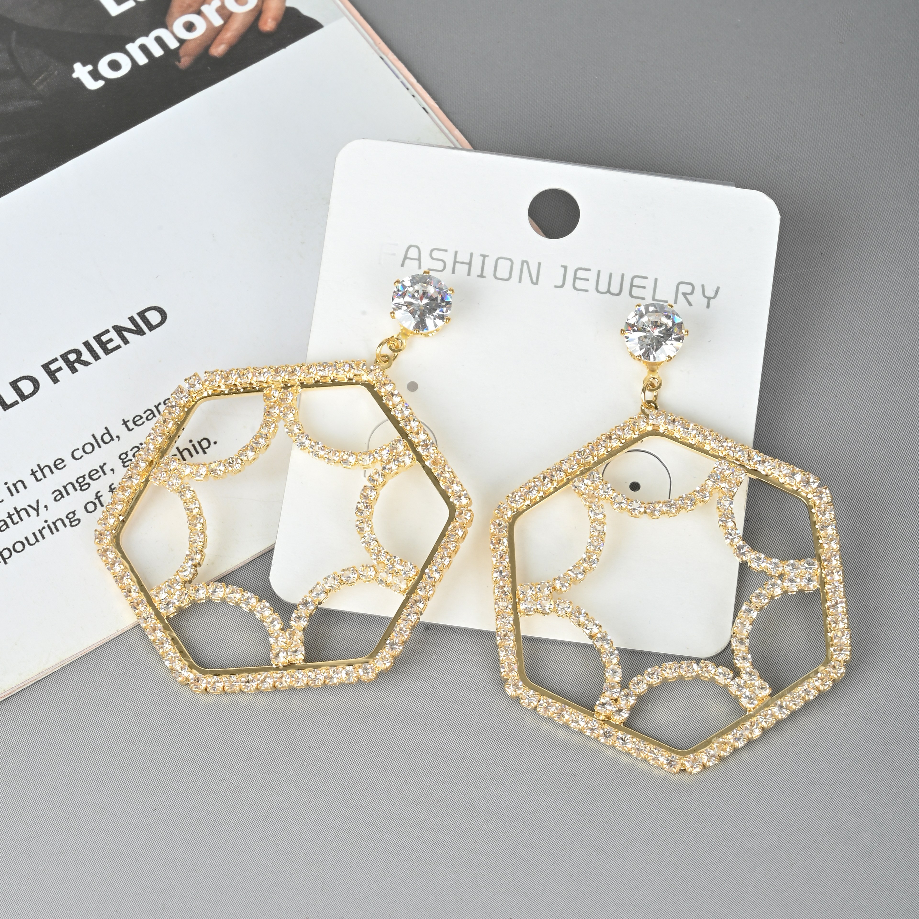 European And American Popular Jewelry Exaggerated Honeycomb Fashion Earrings Daily Wear Earrings Women Clothing Accessories Manufacturers Promotion details Picture