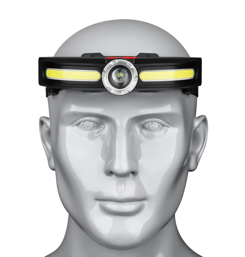 JS-922 telescopic headlamp USB charging COB headlamp Lightweight LED floodlight Outdoor camping head-mounted strong light plastic headlamp miner's lamp Application Scenario
