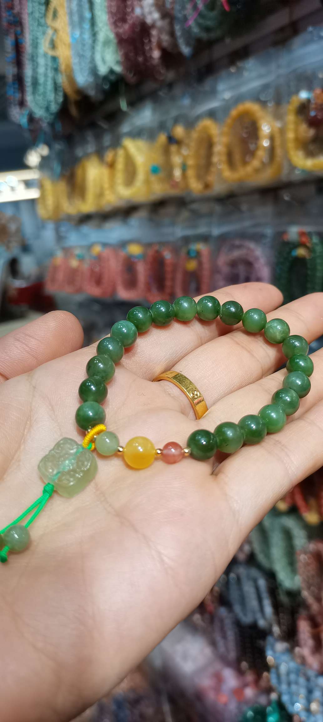 天然和田玉青海料成品手串，DIY配饰手链国潮系列