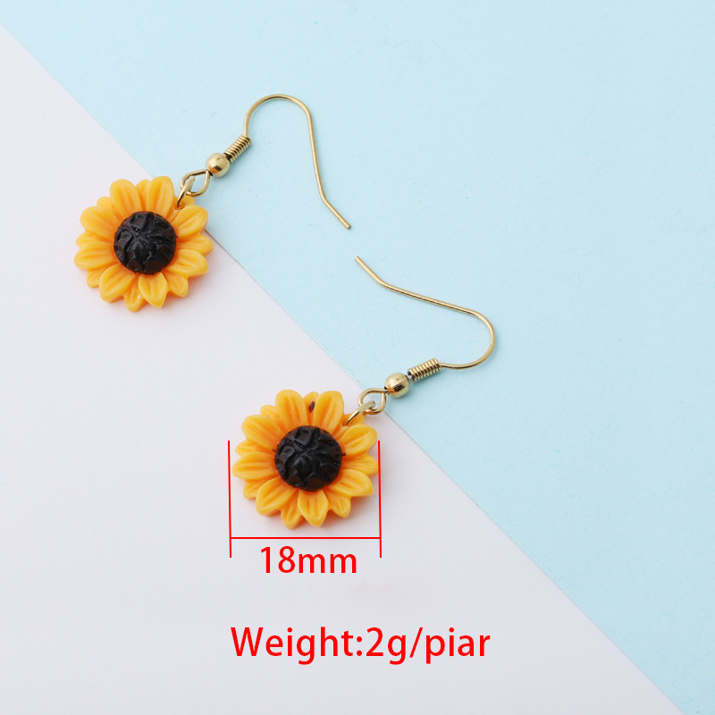 New personalized and fashionable ear studs, stainless steel round ear studs inlaid with artificial gemstones, sun sunflower ear studs Application Scenario