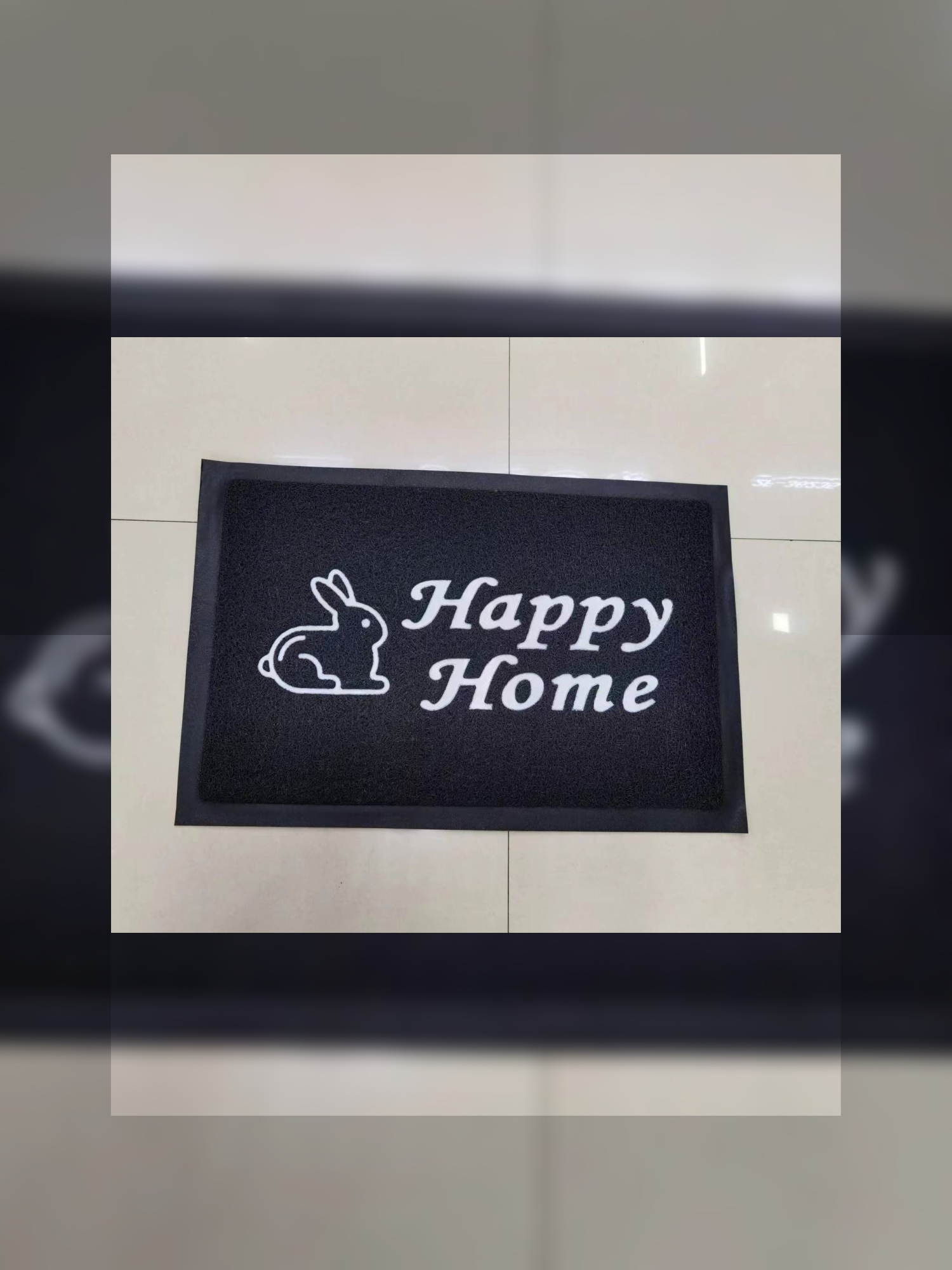 Thin black and gray brushed embossed anti-slip mat, floor mat, foot mat, anti-slip mat, door mat, bathroom mat, PVC floor mat for export. Product with various patterns and styles, can be mixed or packed separately. Size: 38*58cm details Picture