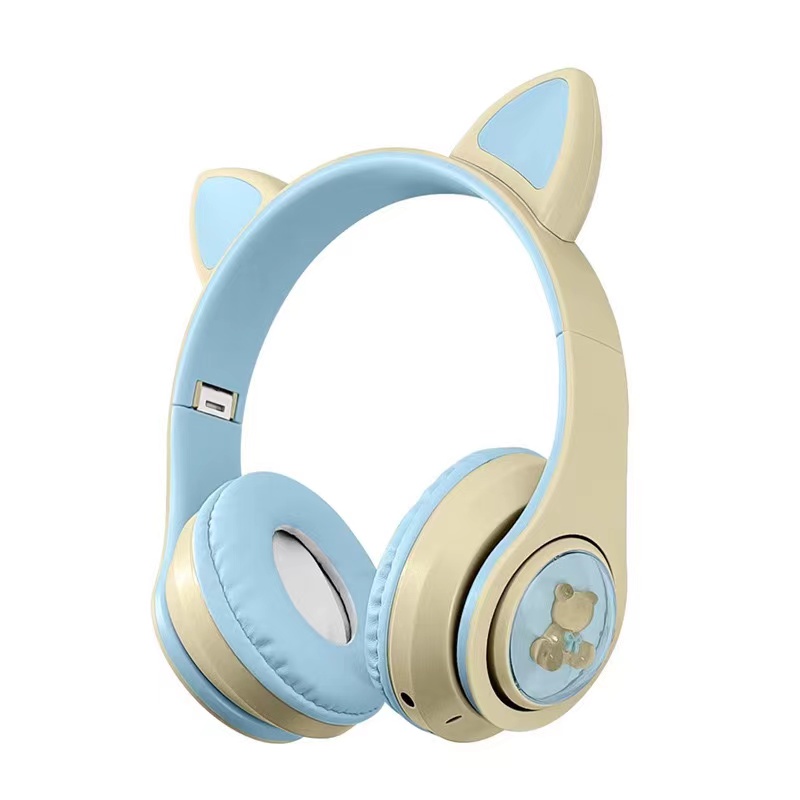 New Kt-M22 Wireless Bluetooth Headset Cute Creative Cat Ear Headset Gaming Esports Low Latency Hand details Picture