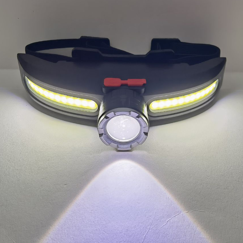 JS-922 telescopic headlamp USB charging COB headlamp Lightweight LED floodlight Outdoor camping head-mounted strong light plastic headlamp miner's lamp Item Picture