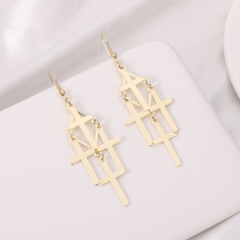 [Multiple - Can Be Customized] Four Consecutive Multi-Piece Earrings Europe And The United States Popular Earrings Geometric Personality Long Exaggerated Cross-Border Domestic Sales Foreign Trade When Meida Jewelry Manufacturers Direct Sales Application Scenario