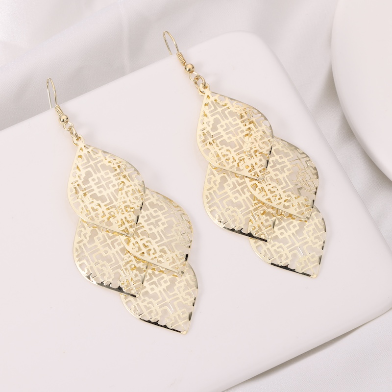 [Multiple - Can Be Customized] Four Consecutive Multi-Piece Earrings Europe And The United States Popular Earrings Geometric Personality Long Exaggerated Cross-Border Domestic Sales Foreign Trade When Meida Jewelry Manufacturers Direct Sales Specification drawing
